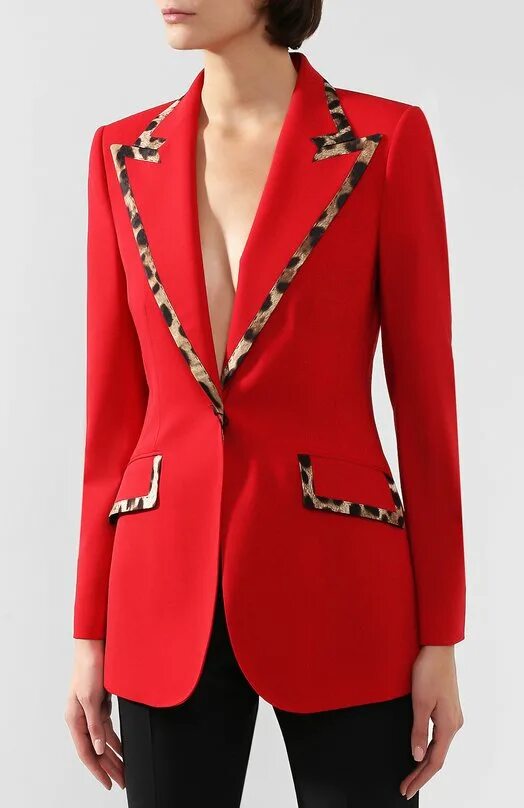 Красный пиджак фото Жакет из смеси шерсти и шелка красного цвета Dolce & Gabbana за 146500 руб. купи