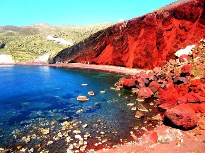 Красный пляж фото Red Beach, Santorini ranked 4th among the most colorful beaches in the world Bea