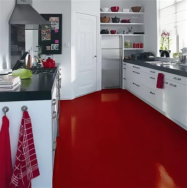 Красный пол фото Floor Tiles on UK Home Ideas on Page 4 Red kitchen, Kitchen remodel design, Kitc