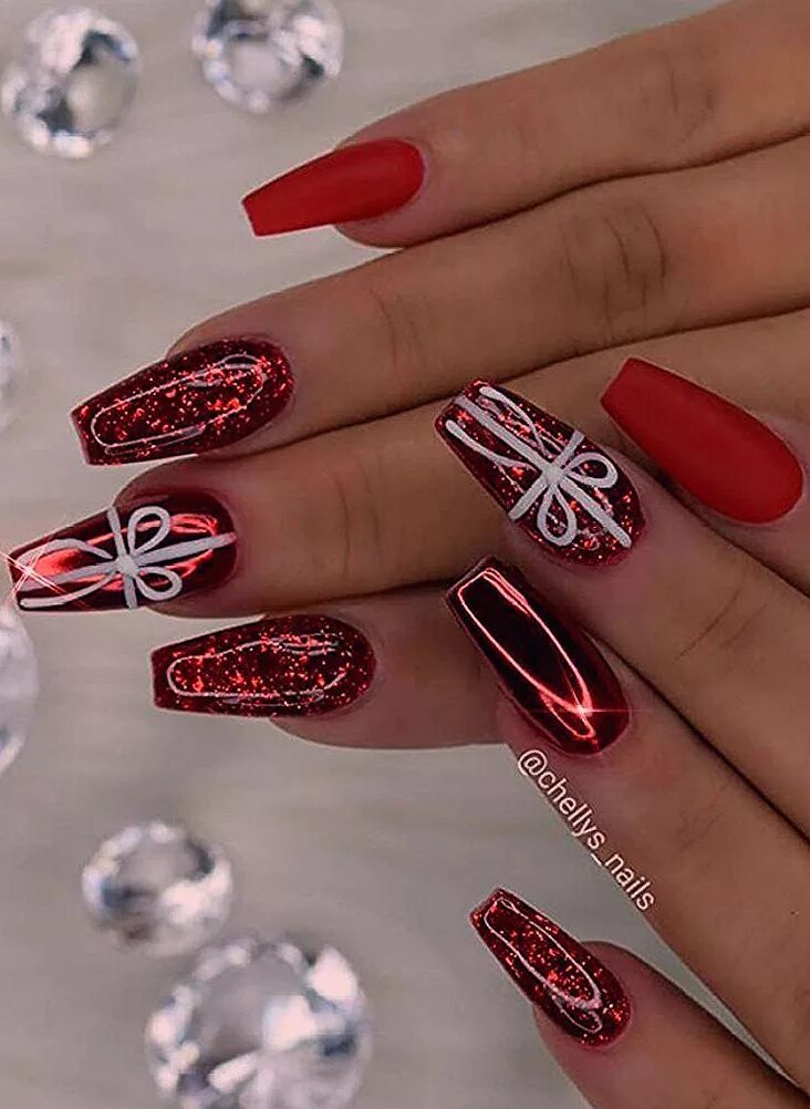 Красный праздничный маникюр #christmas Noel tırnakları, Tatil tırnakları ve Başarmak