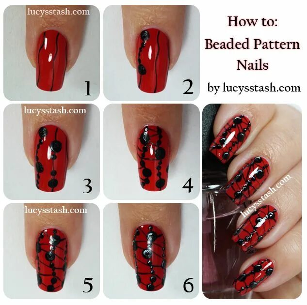 Красный розовый черный маникюр пошагово Lucy's Stash - nail art - reviews - swatches Red nail art, Nail patterns, Nail a