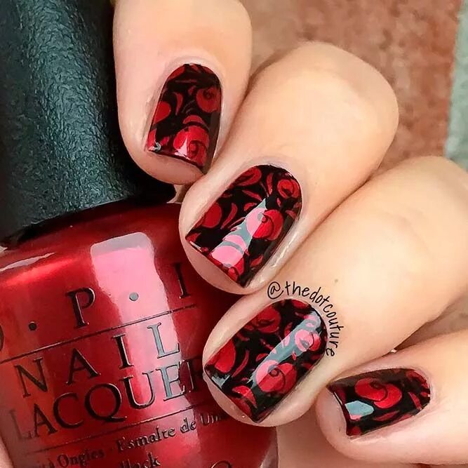 Красный розовый черный маникюр пошагово 51 Red Nails Designs and Ideas For Stylish Ladies Red nail designs, Red nail art