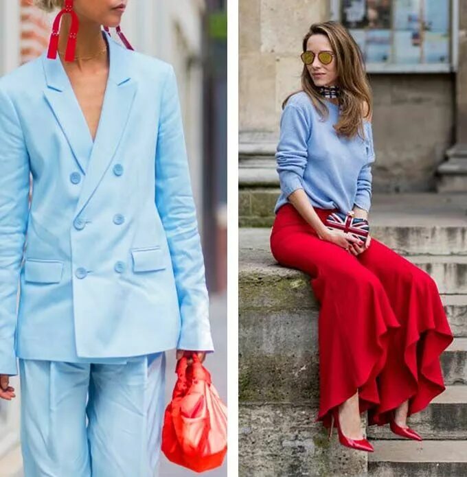 Красный с голубым сочетание в одежде фото КРАСНЫЙ цвет в одежде - 320 фото Stylish outfits, Clothes, Outfits