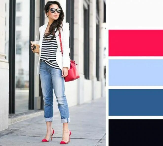 Красный с голубым сочетание в одежде фото Оlga Mishina Color combinations for clothes, Colour combinations fashion, Color 