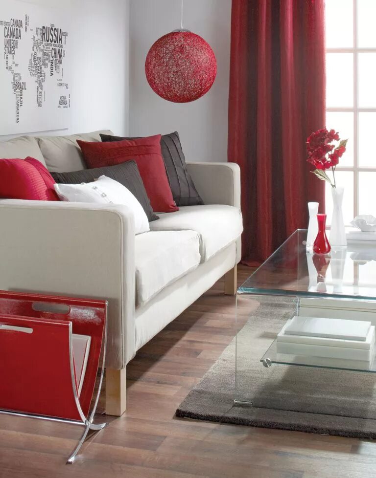 Красный с серым в интерьере Vibrant Red Home Decor Inspiration