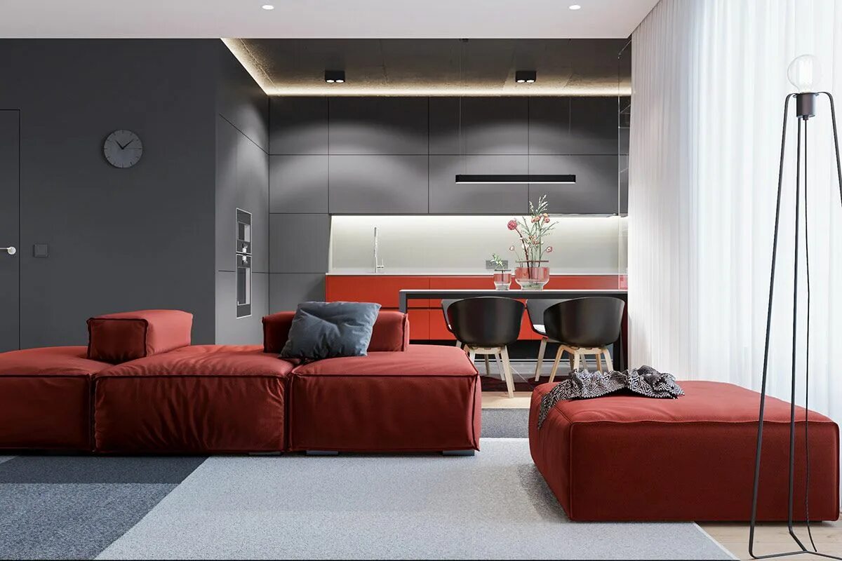 Красный с серым в интерьере Get Ready For Hot Modern Red and Grey Interiors Red interior design, Interior, I