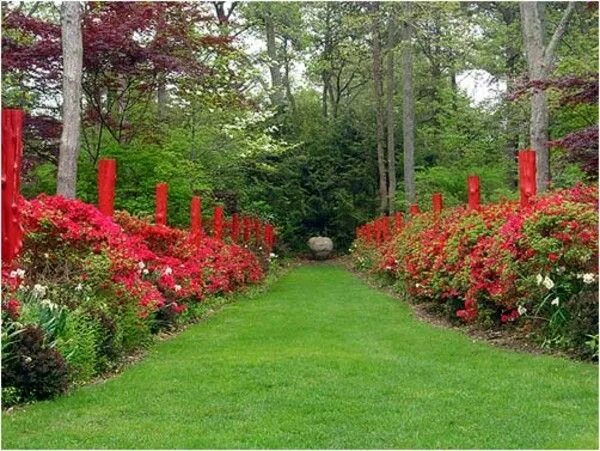 Красный сад фото Study in Heightened Perspective by Jack Lenor Larsen, Red Garden at LongHouse Re