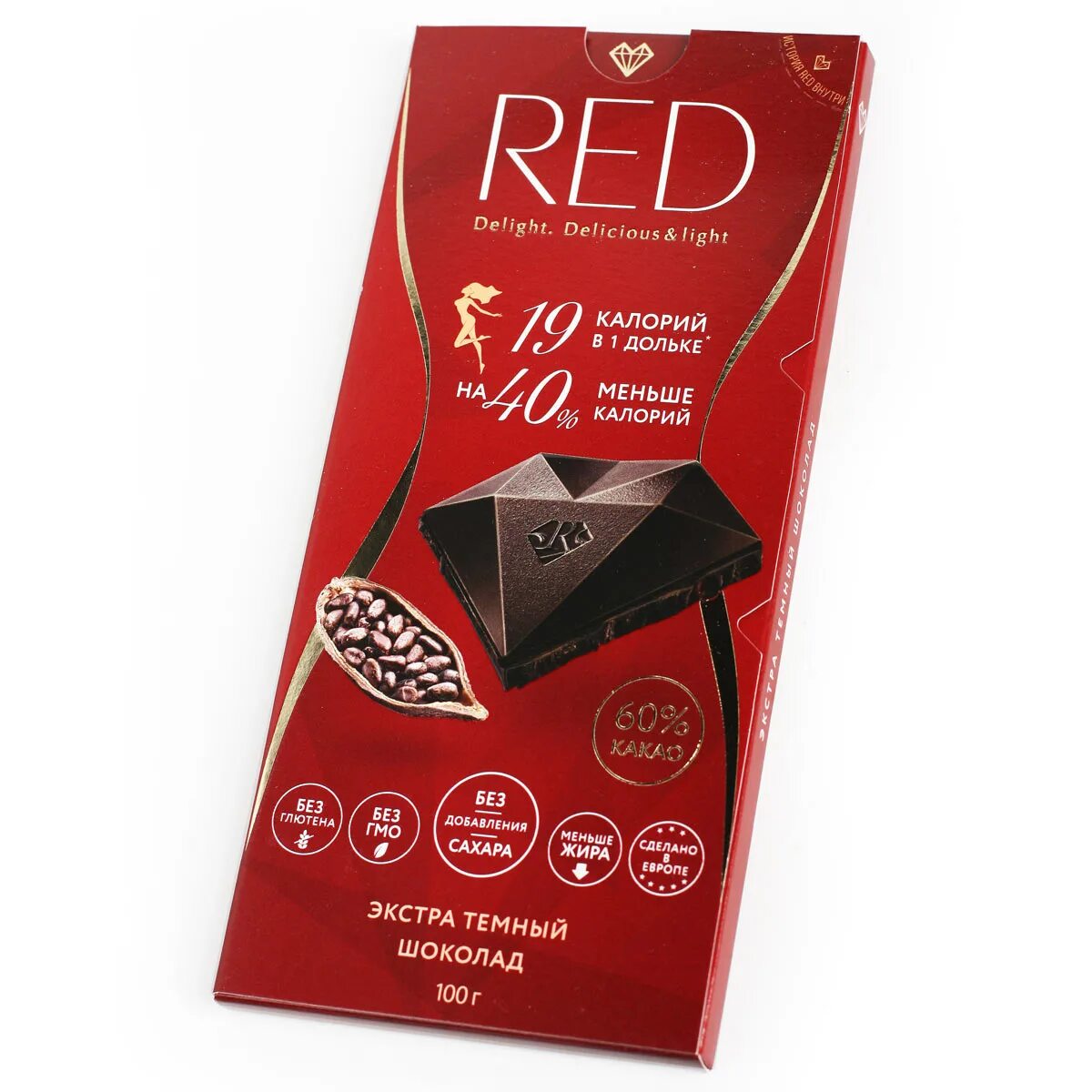 Красный шоколад фото Заказать RED шоколад РЕД темный экстра 60% 100г с доставкой на дом, купить RED ш