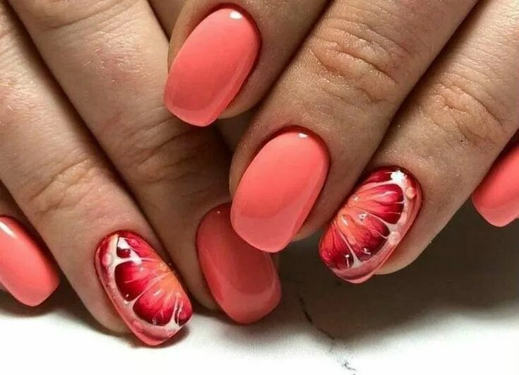 Красный сочный маникюр Pin by Стася Панишко on маникюр Nail colors, Fruit nail designs, Gel nails