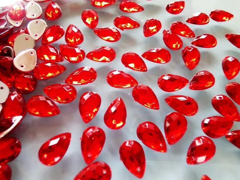 Красный стразами фото Free shipping Sew on Rhinestone red colour stones 8*13mm water drop shape crysta