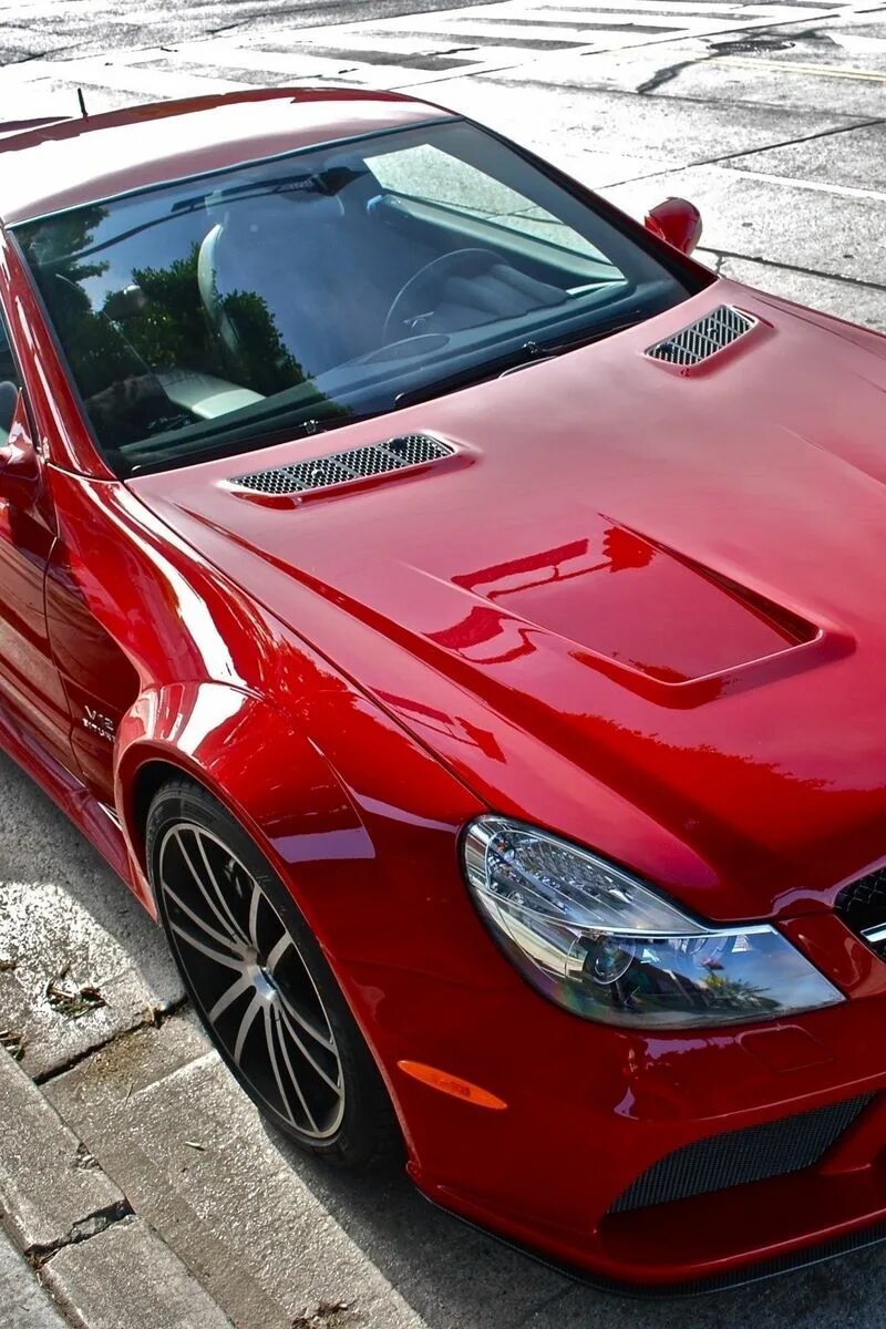 Красный цвет авто фото Скачать 800x1200 mercedes-benz sl65 amg, mercedes-benz, красный, авто обои, карт