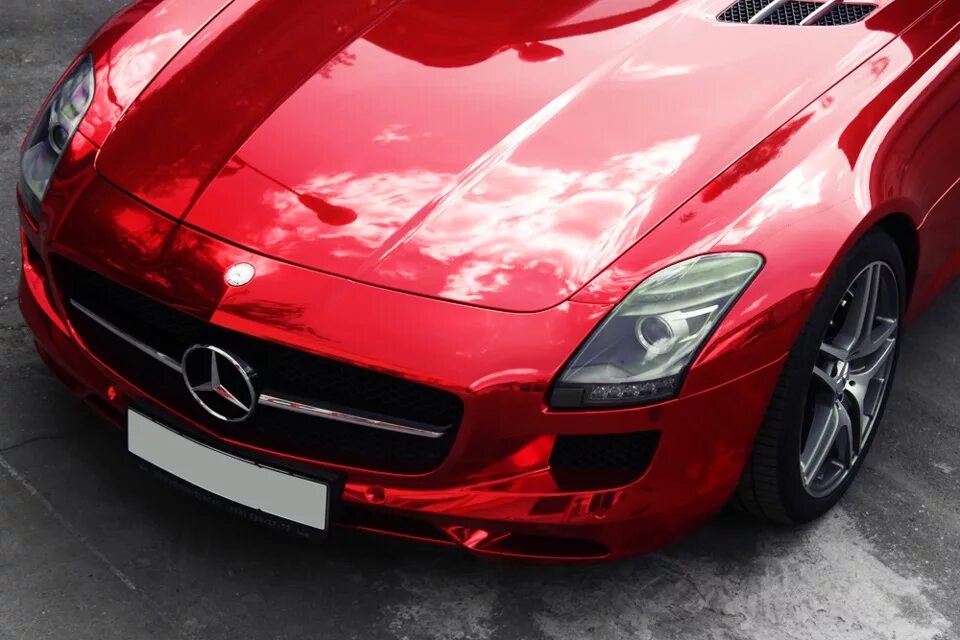 Красный цвет авто фото SLS AMG в красном хроме.) - DRIVE2