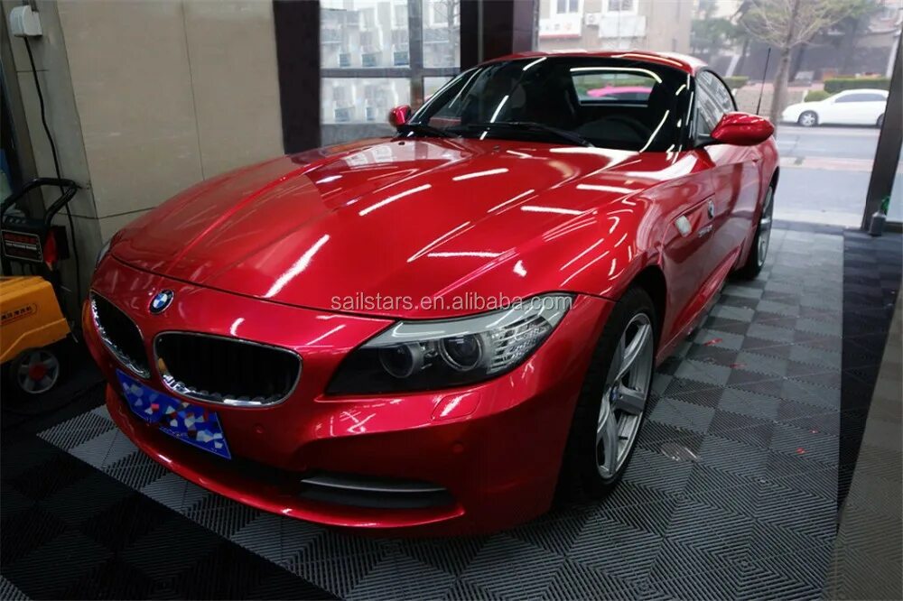 Красный цвет авто фото Best Quality 3 Layers Glossy Red Metallic Vinyl Wrap Bubble Free For Car Wrappin