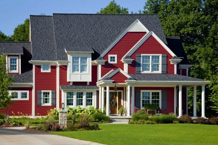 Красный цвет дома фото 18 Different Types of Exterior House Siding for 2023 (with Photo Gallery) House 
