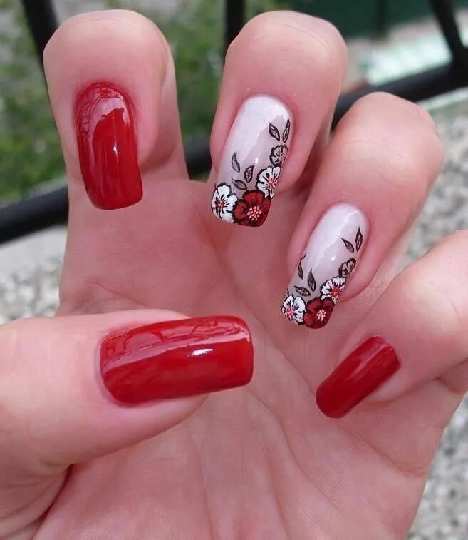 Красный цвет маникюр рисунки Pin by Briana Zlatosa on Manicure lessons Bridal nail art, Flower nails, Red and