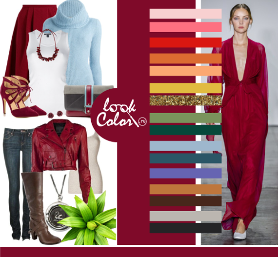 Красный цвет с каким сочетается фото Модные цвета весна-лето 2019, сочетания LOOKCOLOR Яркая одежда, Неоновый стиль, 