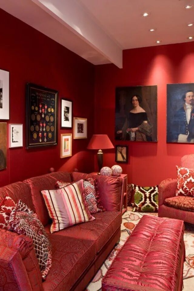 Красный цвет стен в интерьере Gorgeous Red Room Decor Ideas