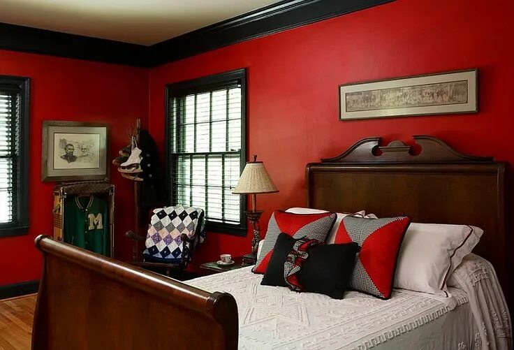 Красный цвет стен в интерьере Classic Color Combinations: The Sophisticated Elegance Of Red, Black And White R