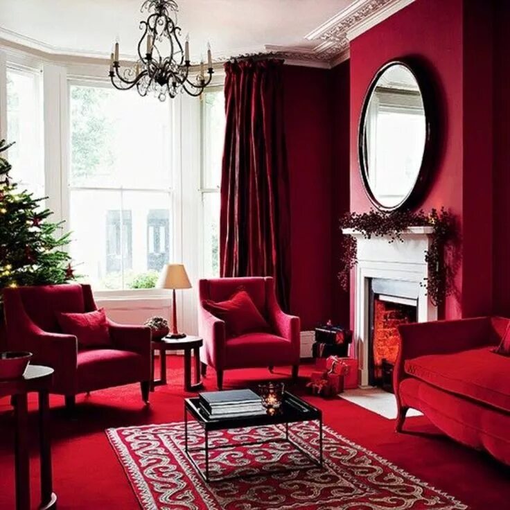 Красный цвет в интерьере Christmas Decor with Colored Modern Sofas BLOG, DESIGN NEWS, LIVING SPACES, MODE