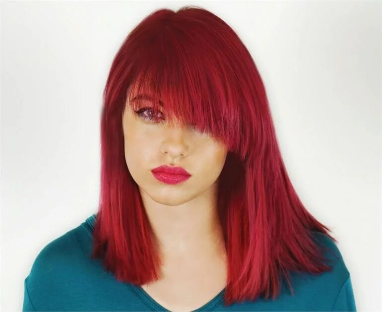 Красный цвет волос фото Ruby Red Color by Lakme Hair color, Hair, Hair studio