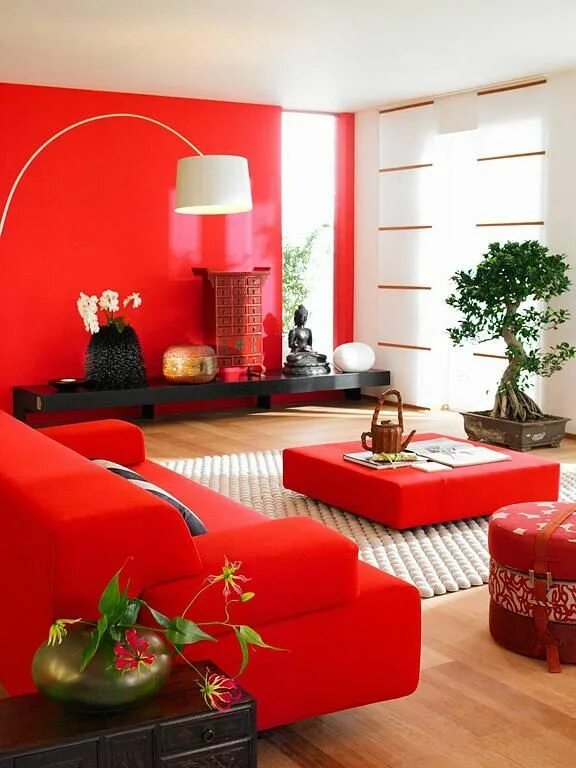 Красный цветок в интерьере Wohnzimmer im chinesischen Stil - Bild 15 Wohnen, Haus deko, Esszimmer einrichte