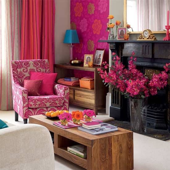 Красный цветок в интерьере Dining Room Colorful living room design, Indian living room, Eclectic living roo