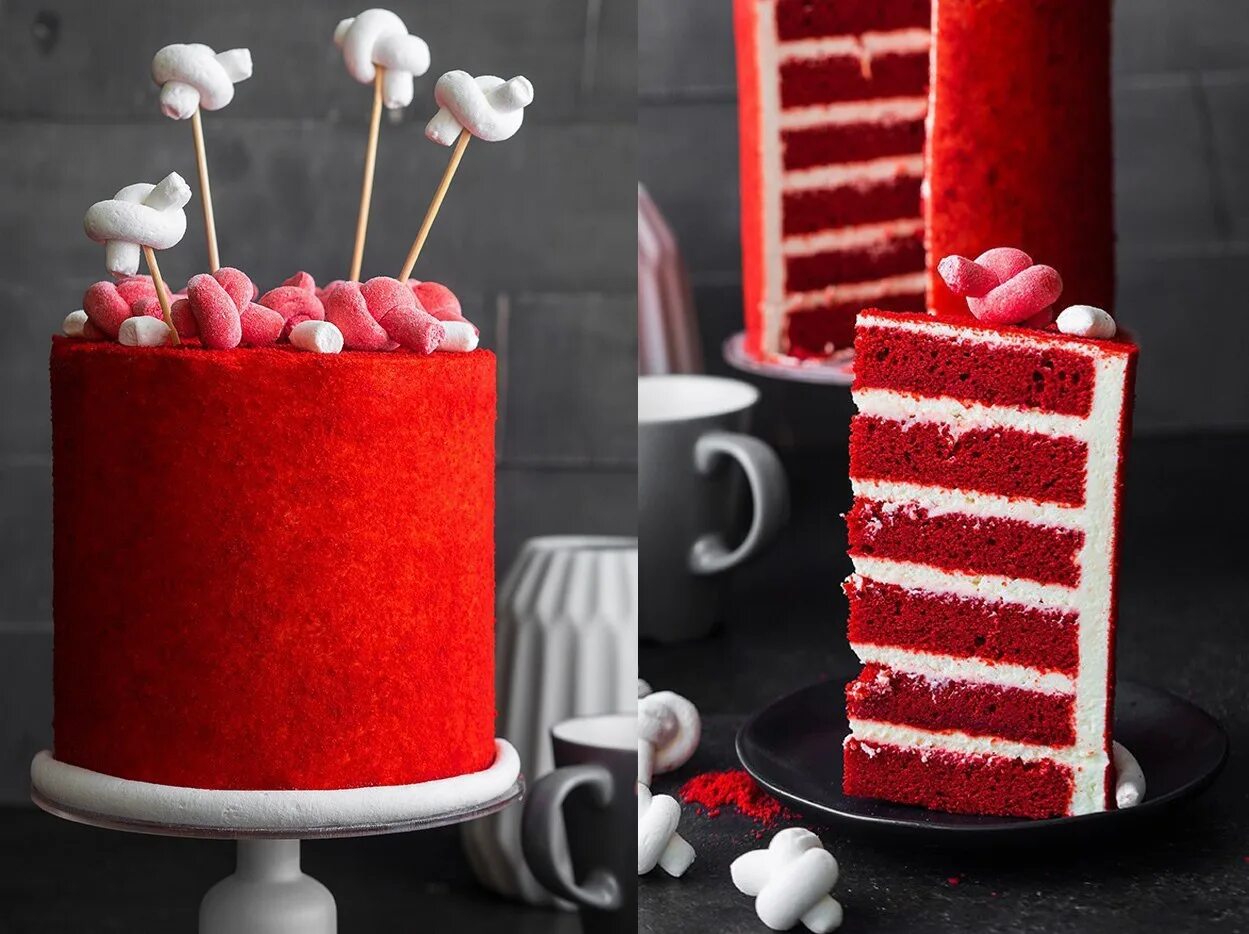 Красный торт декор Торт бархатный eCookie.ru