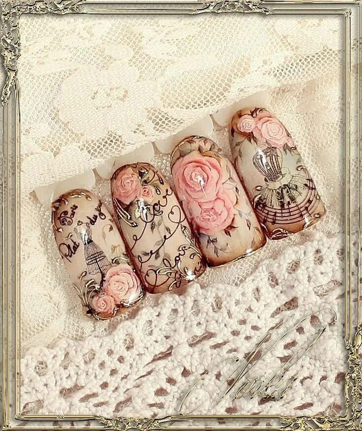 Красный винтажный маникюр Post by norkanaildesign on Instagram Vibbi Vintage nägel, Nägel motive, Frühling