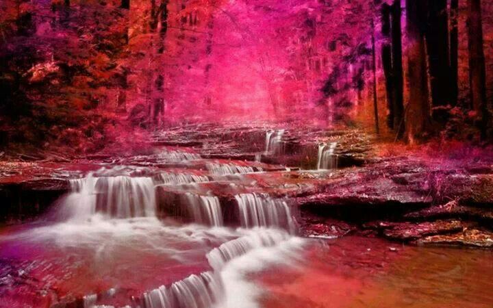 Красный водопад фото Pink Paradise