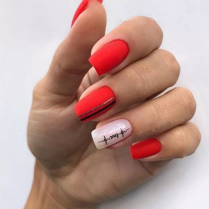 Красный яркий маникюр на квадратные ногти Nails/Маникюр ❤ Red acrylic nails, Nail color trends, Stylish nails designs