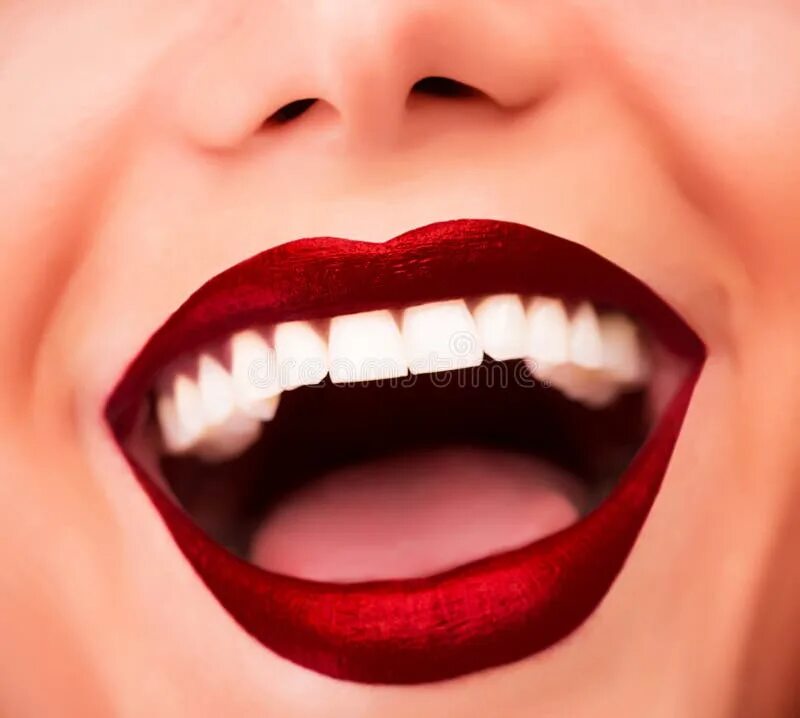 Красный зуб фото 256 Beautiful Smile Whitening Teeth Perfect Fashion Lips Makeup Stock Photos - F
