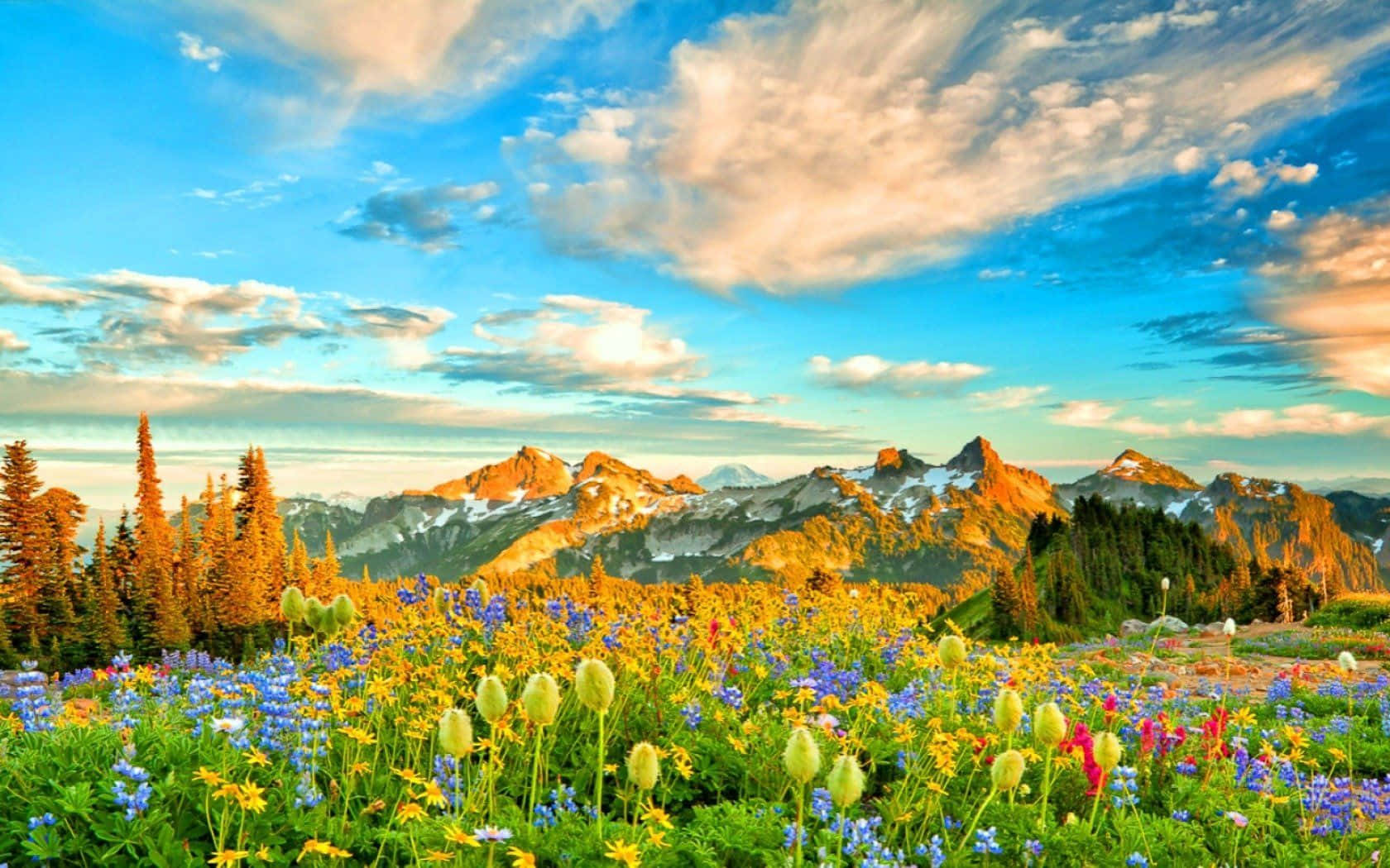 Красочные фото природы Download Majestic Spring Mountain Landscape Wallpaper Wallpapers.com