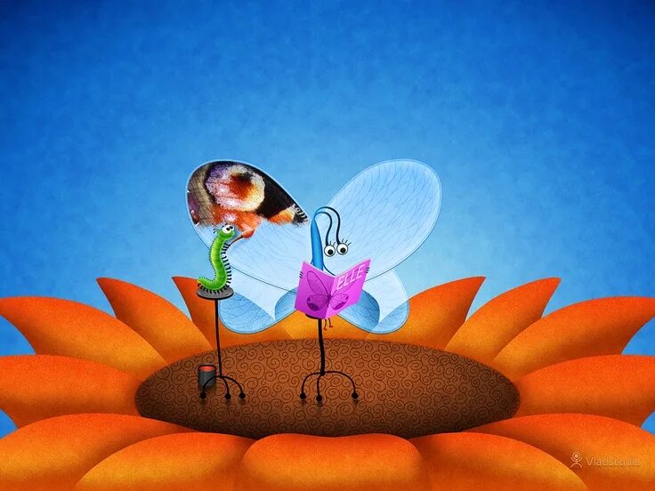 Красочные позитивные картинки Butterfly - Vlad.studio Wallpaper, Cartoon drawings, Art wallpaper