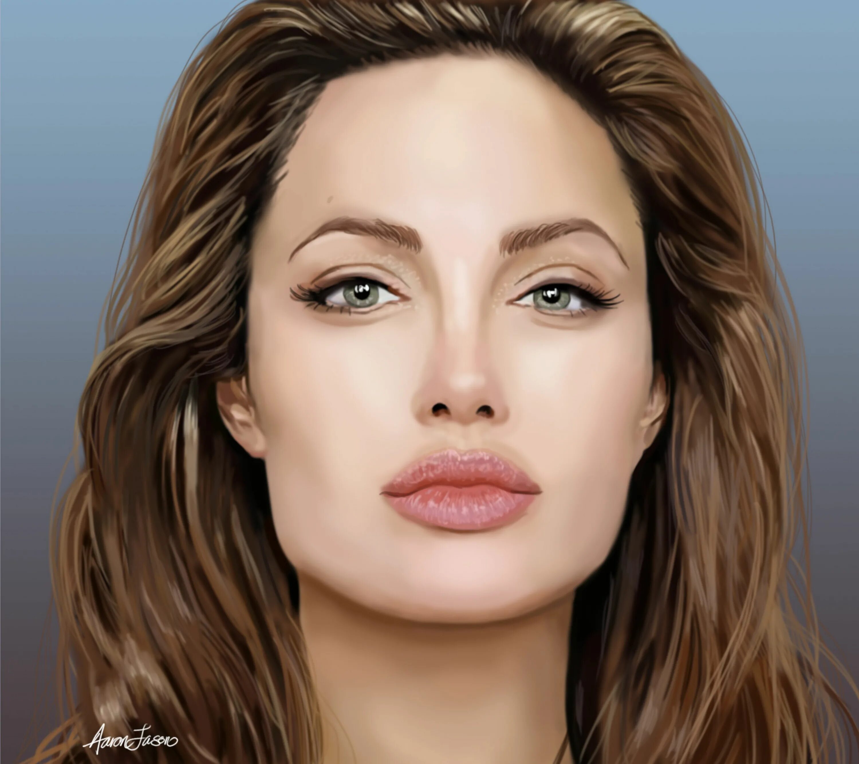 Красота лица по фото онлайн Drawing of Angelina Jolie Square face shape, Square face hairstyles, Face shape 