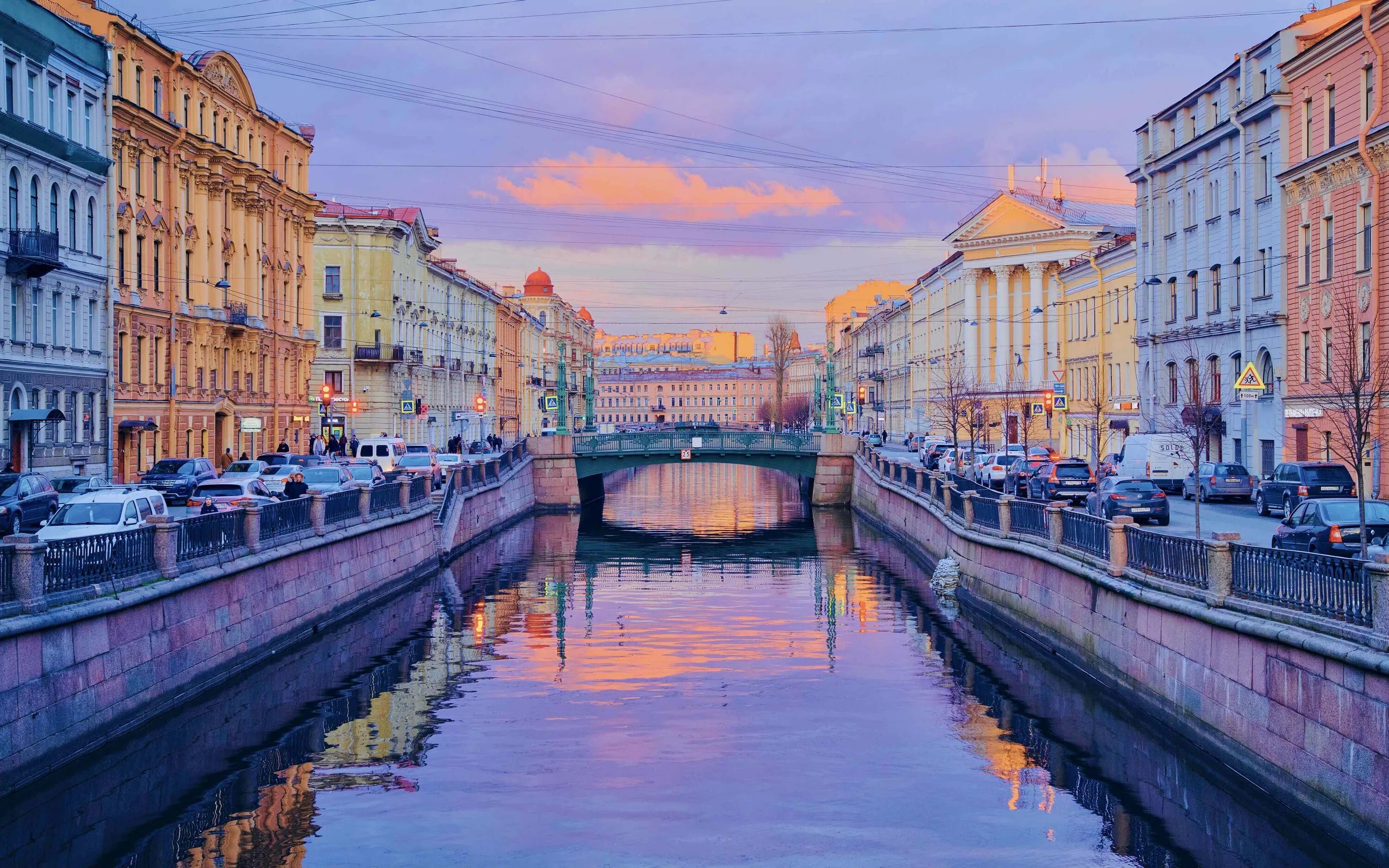 Красота питера фото LinxOne картина "Мост, река, сумерки, Санкт Петербург" 60x100 картина на экокоже