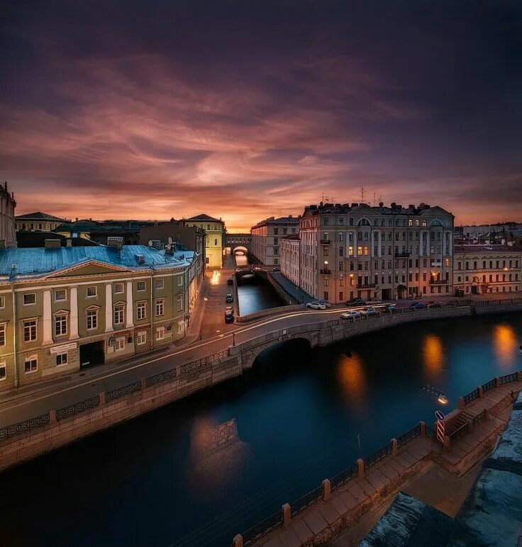 Красота питера фото Night St. Petersburg, Russia Город, Городские улицы, Живописные пейзажи