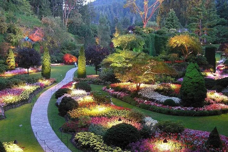 Красота садов фото Сады Бутчартов (Butchart Gardens), остров Ванкувер, Канада Цветочные сады в Кана