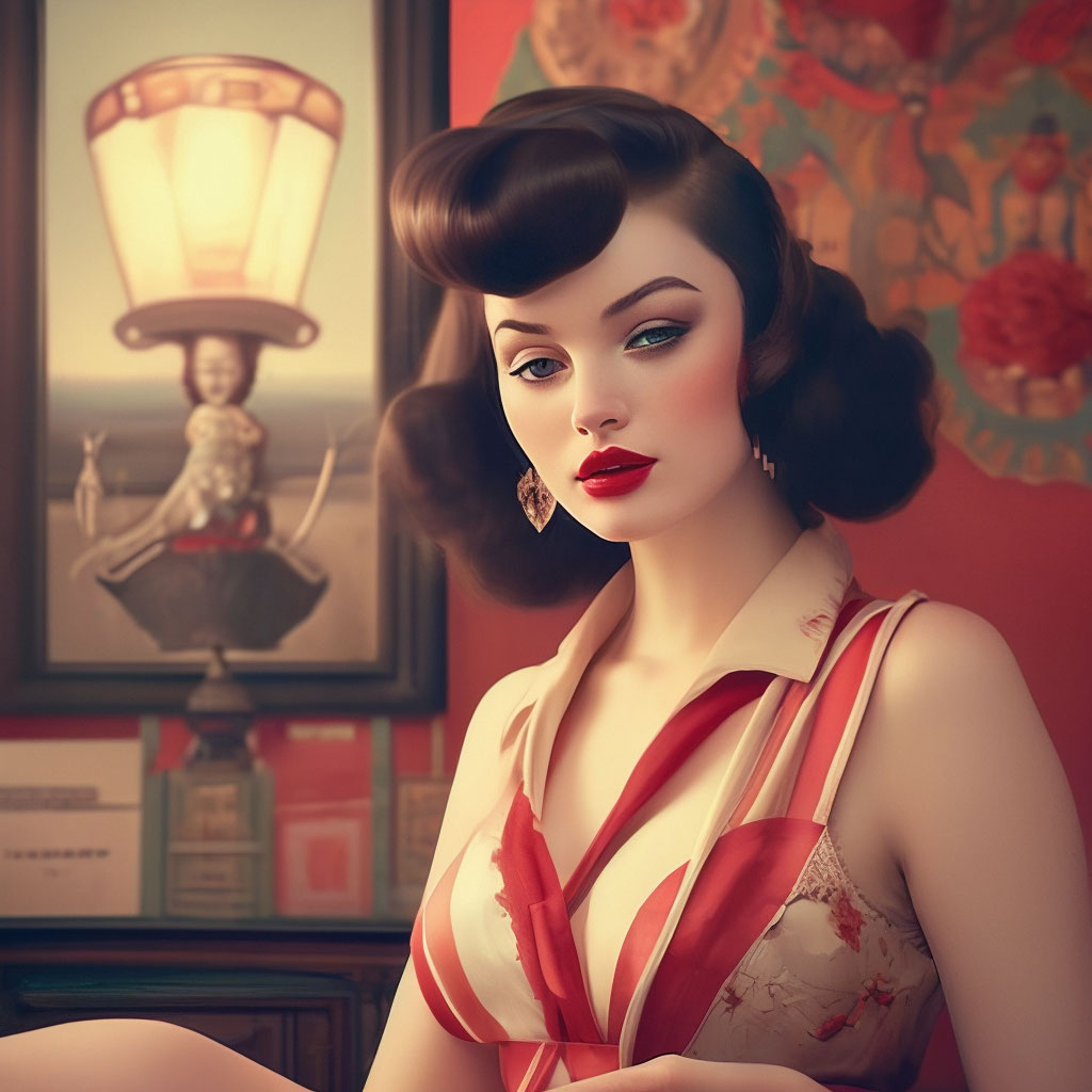 Красотка ретро фото "Retro beauty" - image created in Shedevrum
