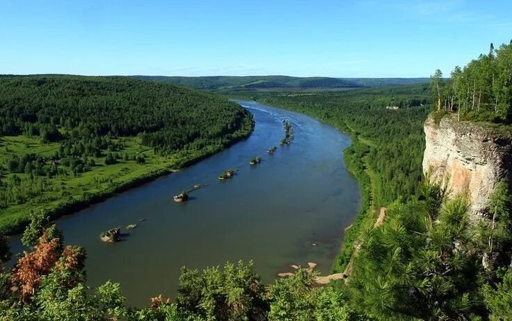 Красоты перми фото небо, деревья, река, лес, гора, россия, the sky, trees, river, forest, mountain,