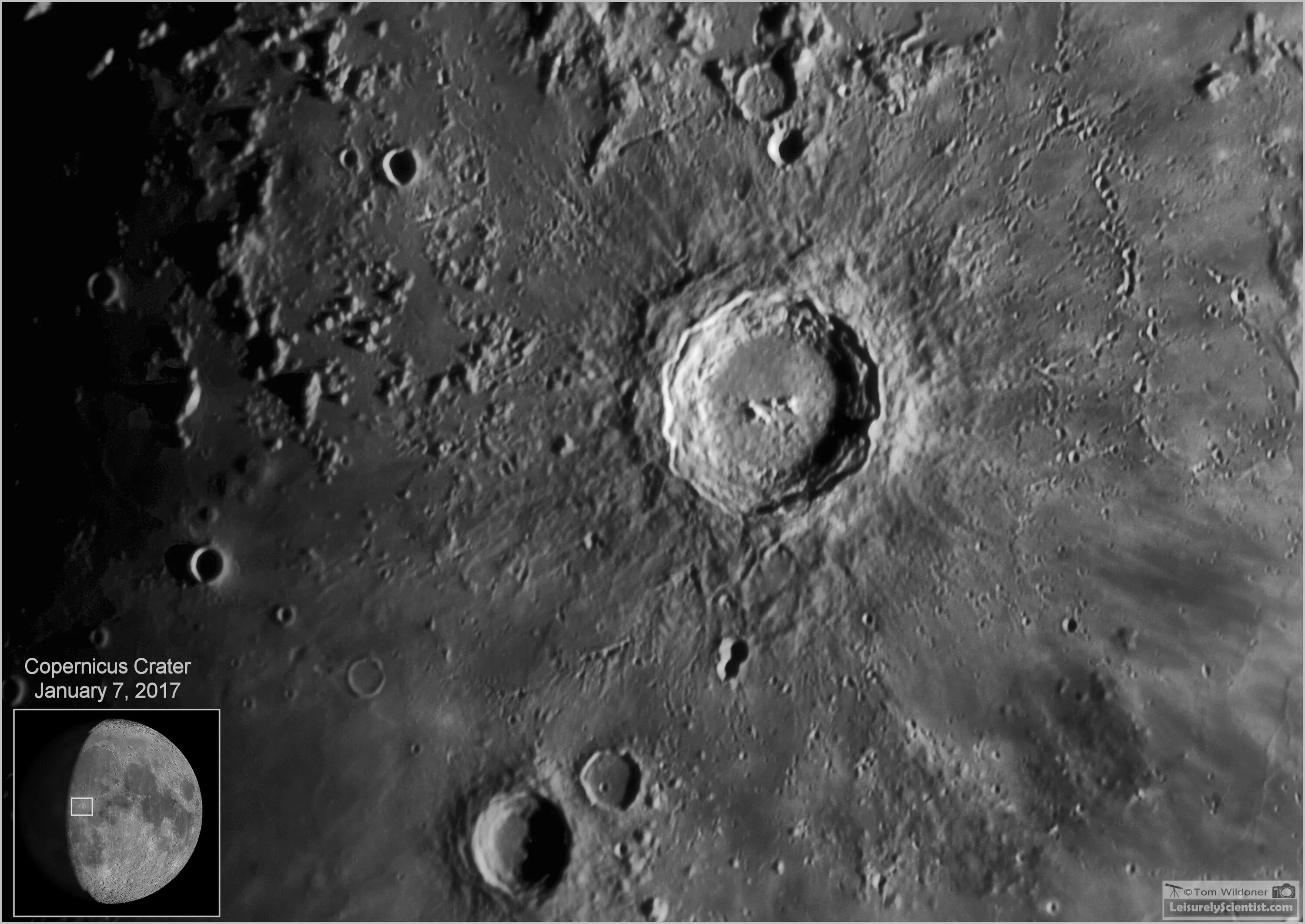 Кратер коперник на луне фото Copernicus Crater - January 7, 2017 - Astronomy Magazine - Interactive Star Char
