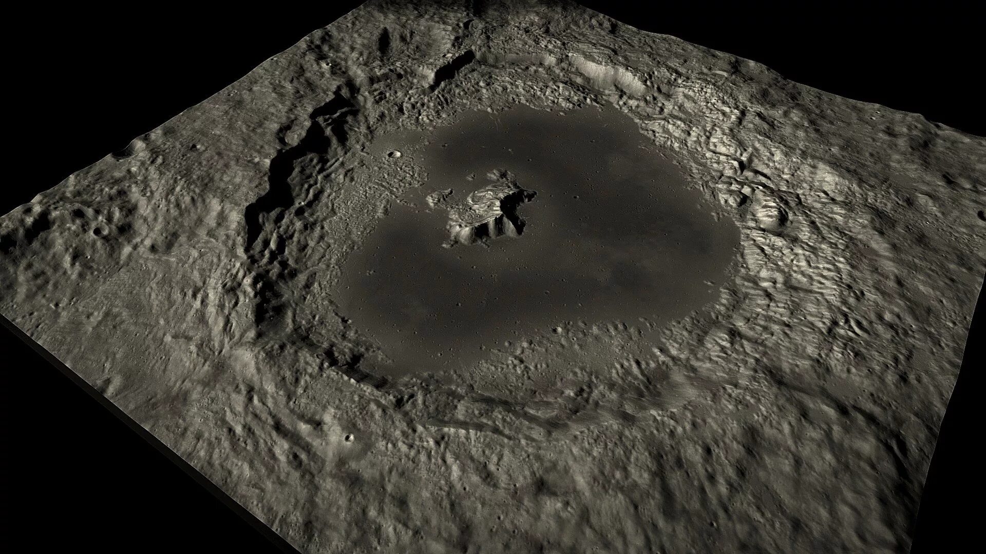 Кратер тихо на луне фото Tsiolkovskiy crater on the Moon (ca 180km diam.) - Download Free 3D model by Seb