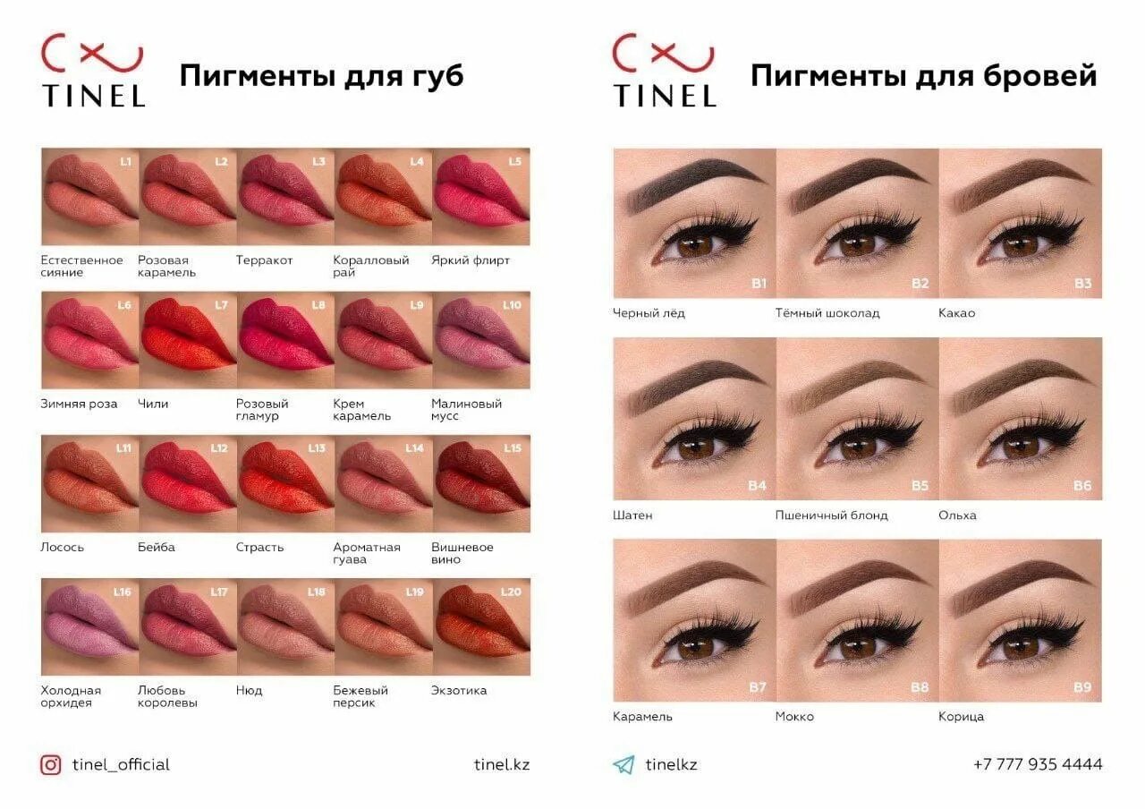 Краткое название перманентного макияжа 6 букв Пигменты татуаж губ - Перманентный макияж губ палитра.
