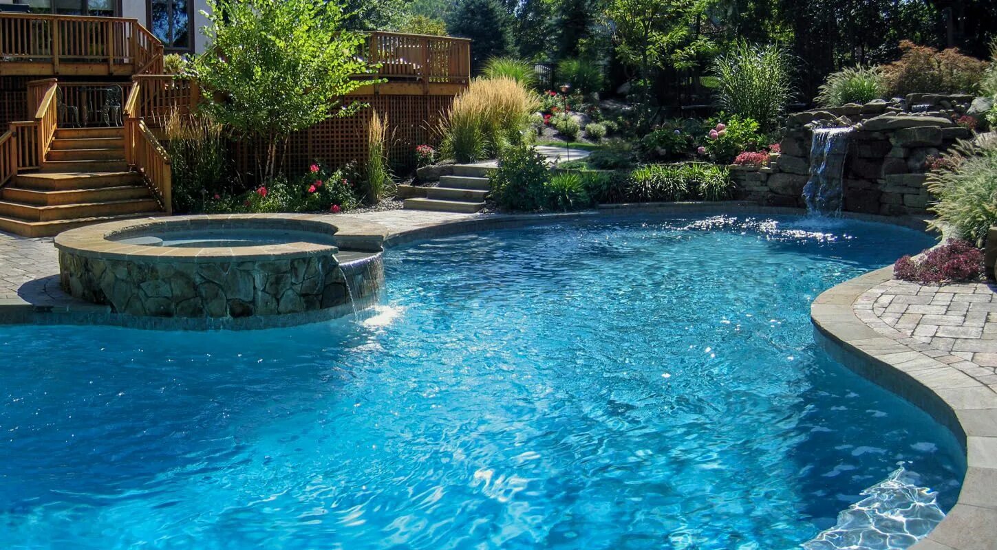 Край бассейна фото Before & After Landscaping Photos CLC Landscape Design Swimming pool designs, Po