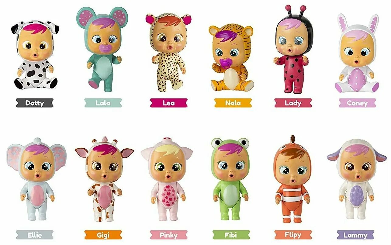 Край бебис имена героев с фото Набор кукол IMC Toys Cry Babies Magic Tears в домике, 10 см, (3 шт.), 97605 - ку