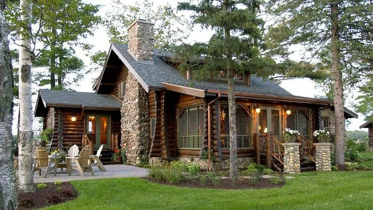 Край дома фото Красивый деревянный дом у озера 11 фото дизайна Cabins and cottages, Log homes, 