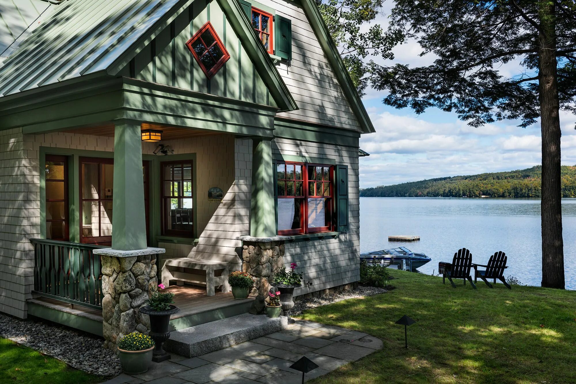 Край дома фото Lakeside Maine Cottage TMS Architects Maine cottage, Lakeside cottage, Small lak