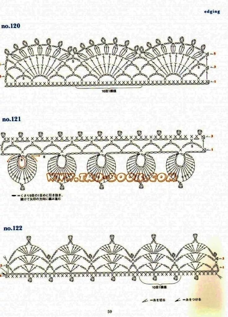 Край крючком со схемами Кайма крючком схемы. Очень много схем! Crochet border patterns, Crochet edging, 