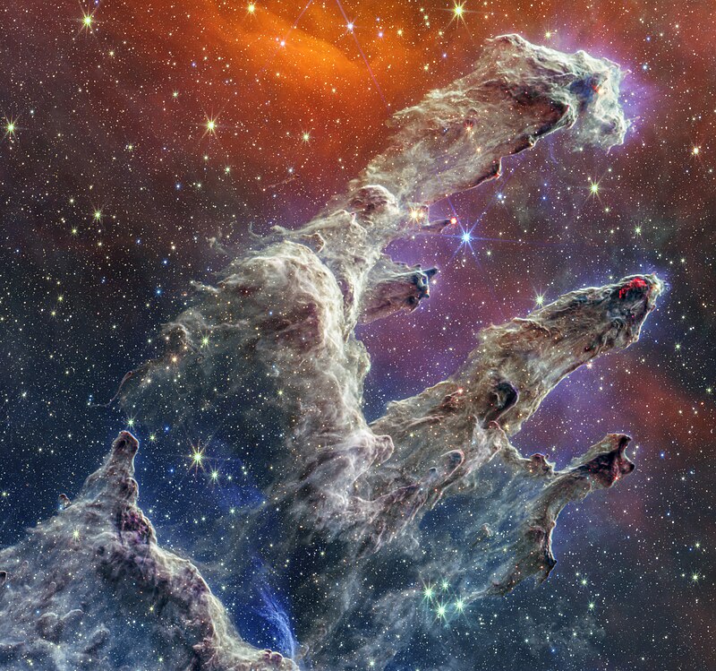 Край вселенной фото File:Pillars of Creation (NIRCam and MIRI Composite Image) (pillarsofcreation co