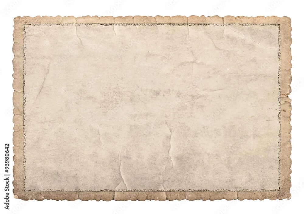 Края старого фото Old paper frame with carved edges for photos and pictures фотография Stock Adobe