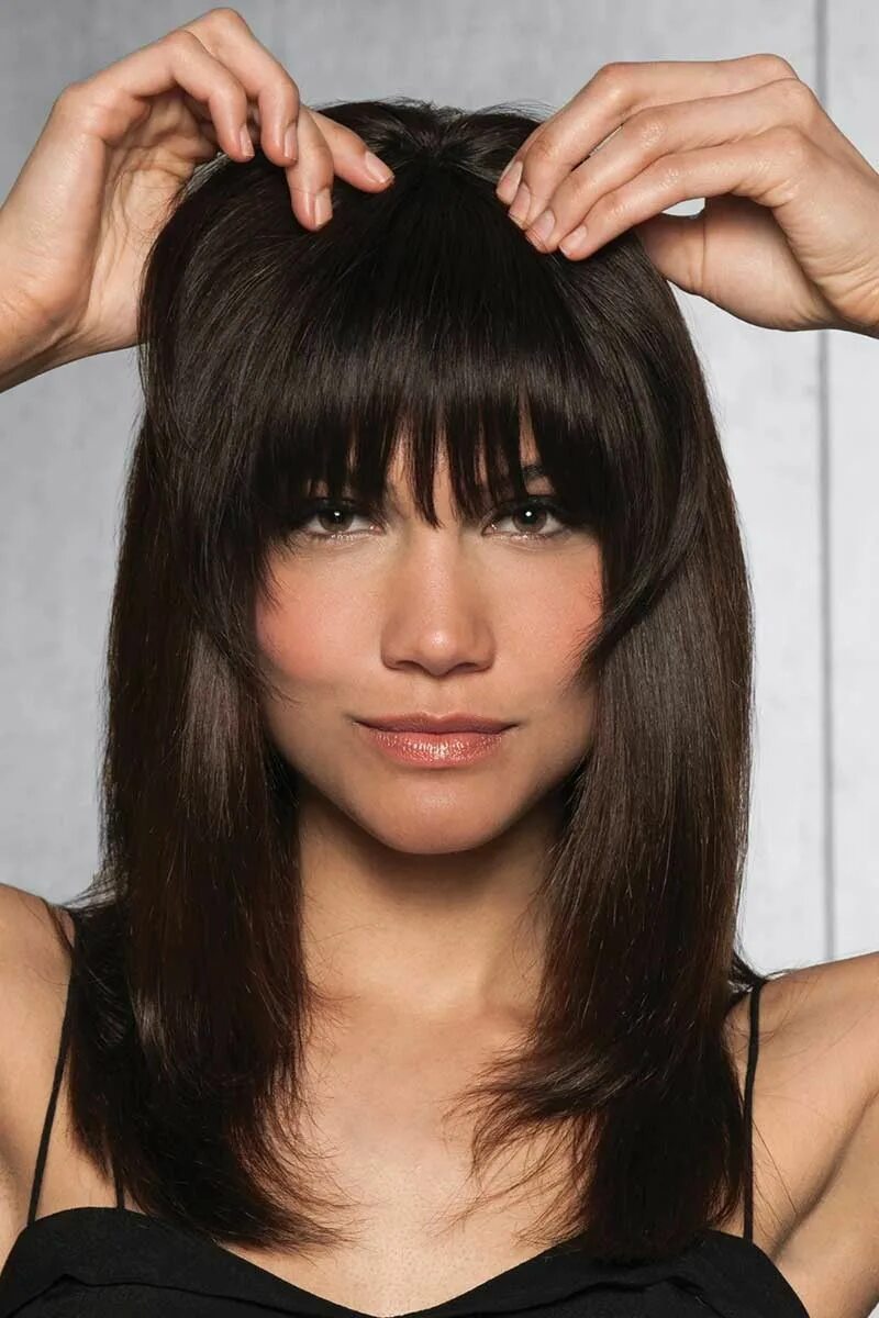 Креативная челка на средние волосы фото Human Hair Clip In Bangs Fringe by Hairdo Bangs with medium hair, Human hair cli